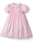 Rose Smocked Pink Dress - Flora Kids