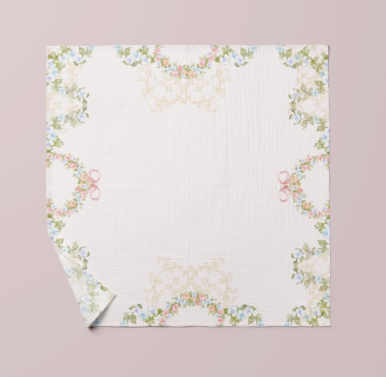 Floral and Ribbons Table Cloth - Flora Design