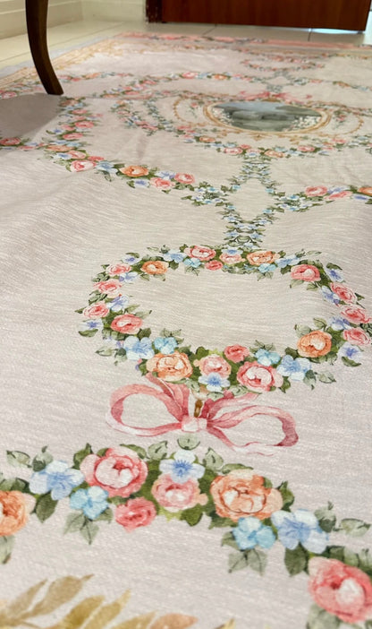 beige Floral Rug
