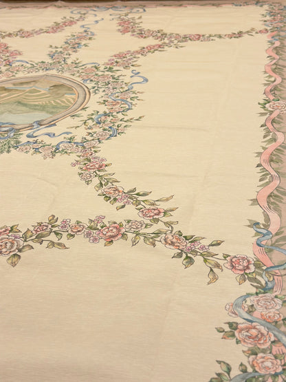 Beige with Blue Ribbons Rug