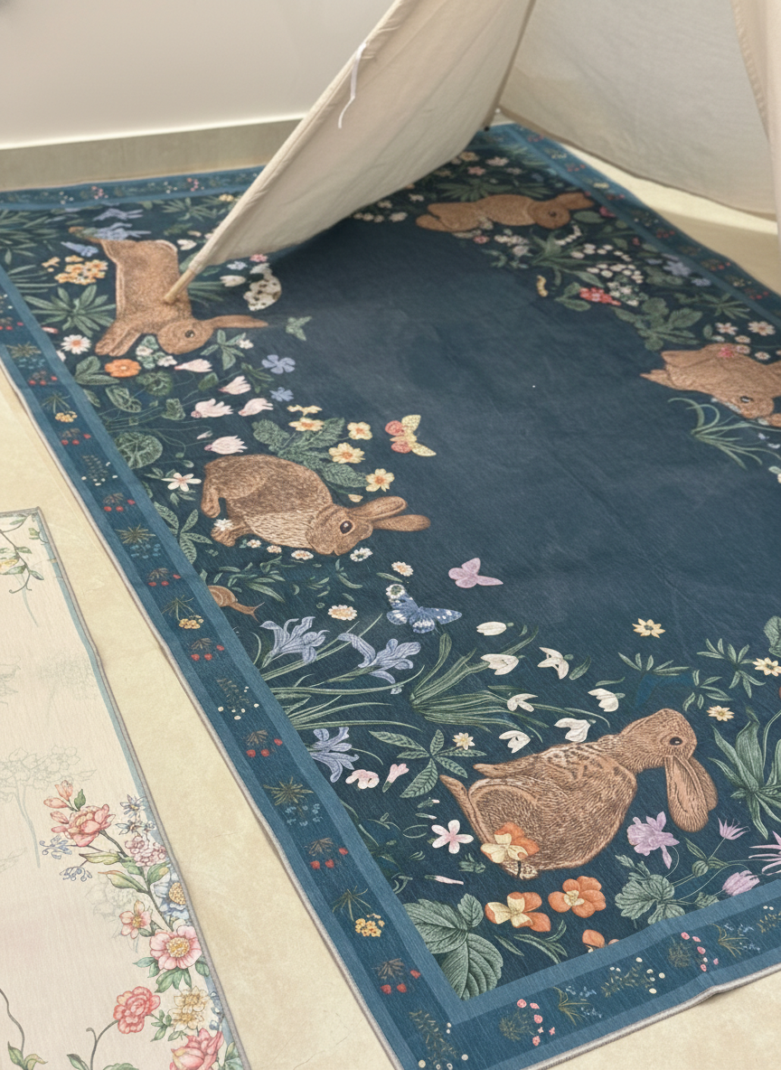 Blue Bunny Rug