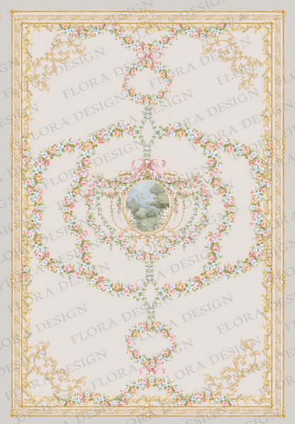 beige Floral Rug