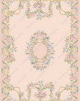 Peach pink Floral Rug - Pre Order 4-8 Weeks