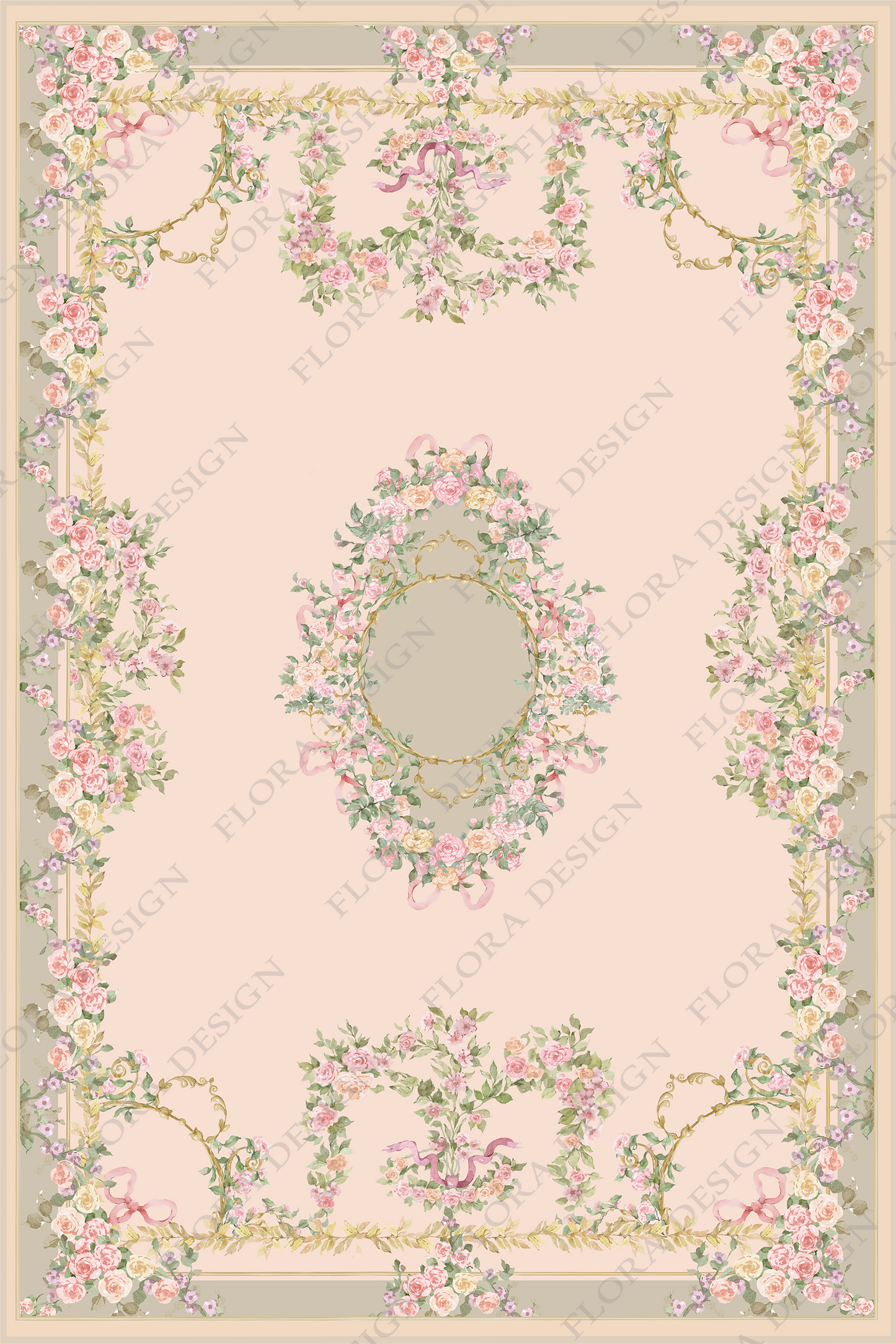 Green Floral Rug - 004