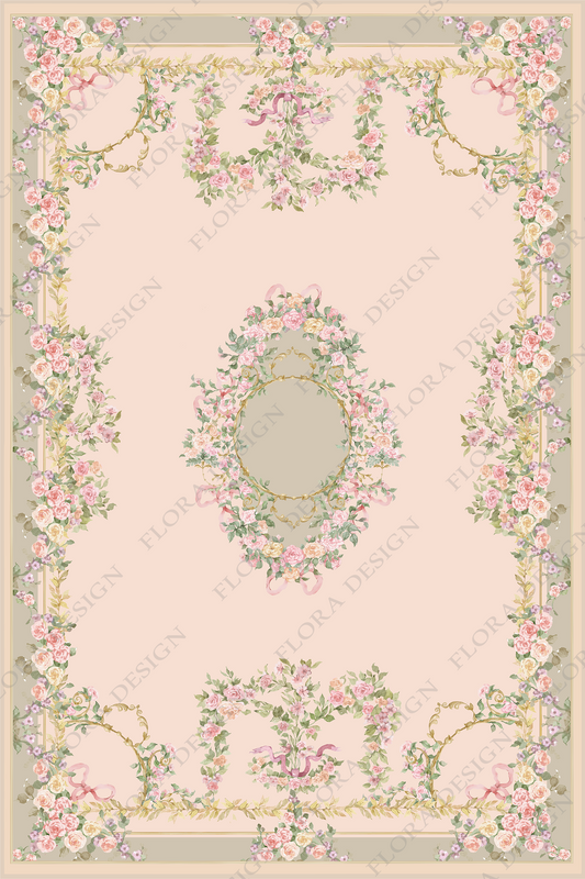 Green Floral Rug - 004