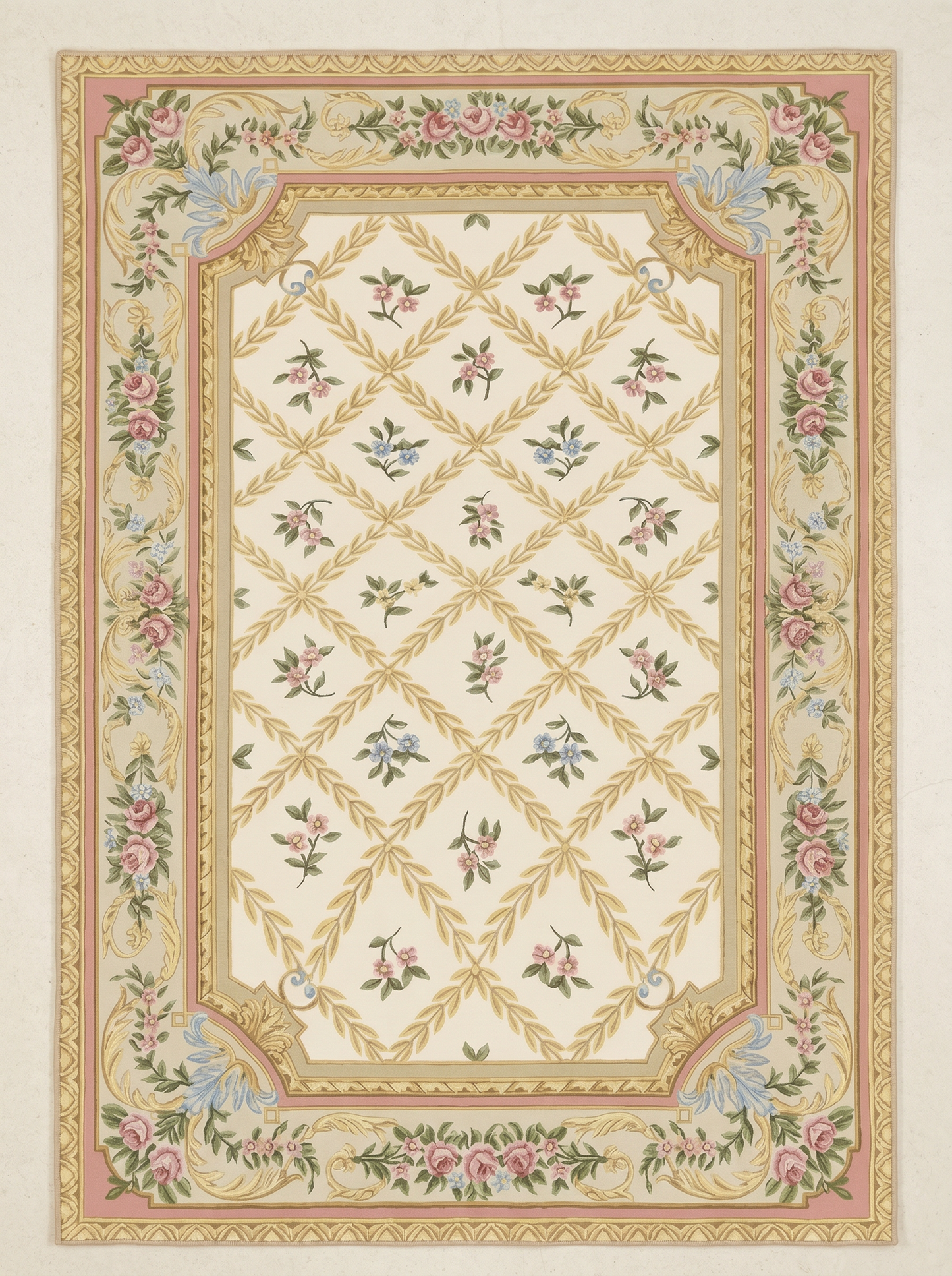 Pink Gold Trellis Rug