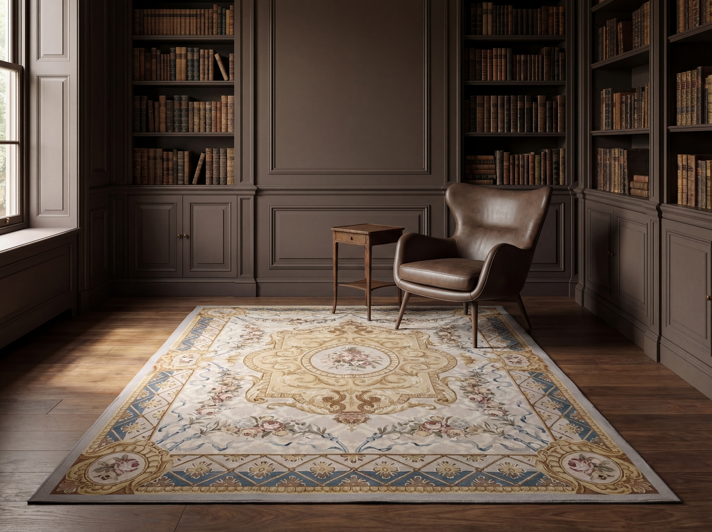Blue Aubusson Style Rug