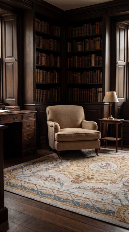 Blue Aubusson Style Rug