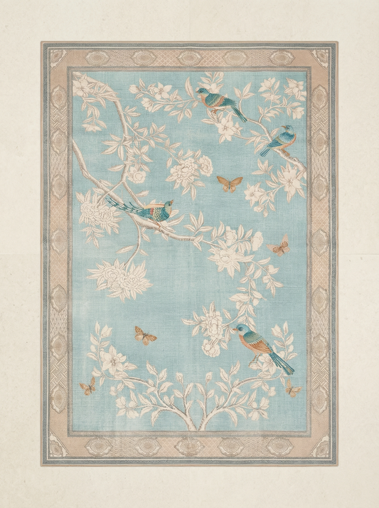 Bird Garden Rug – Aqua