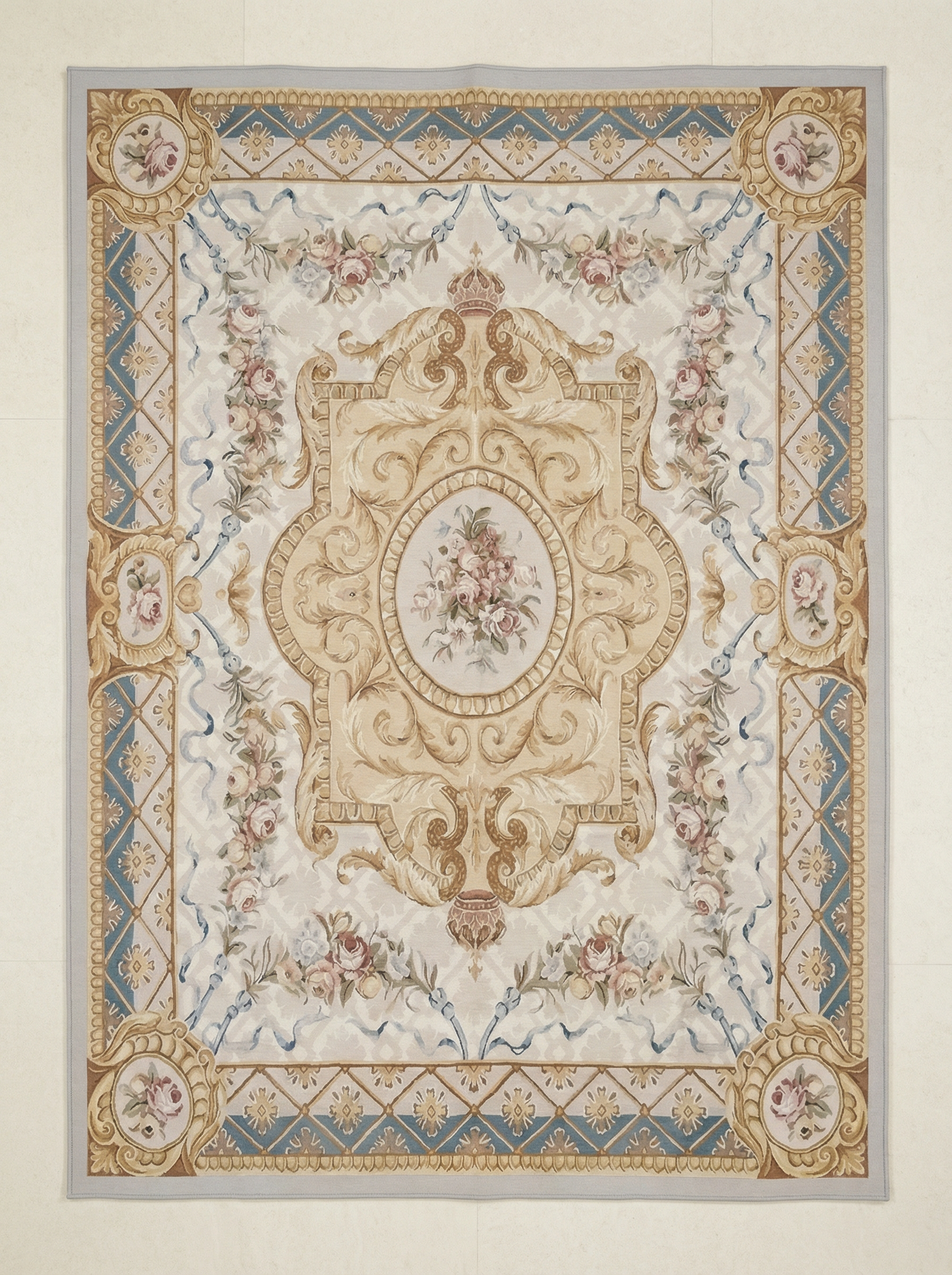 Blue Aubusson Style Rug