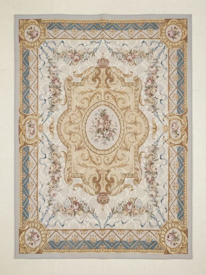 Blue Aubusson Style Rug