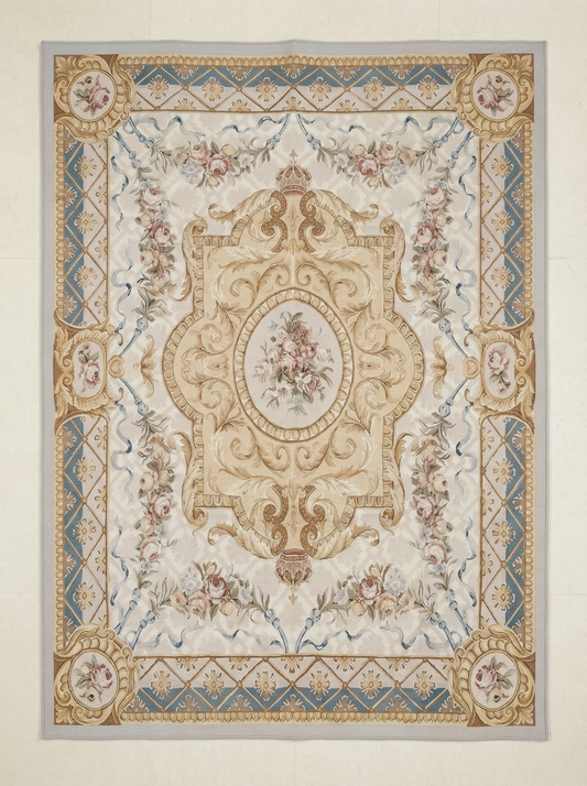 Blue Aubusson Style Rug