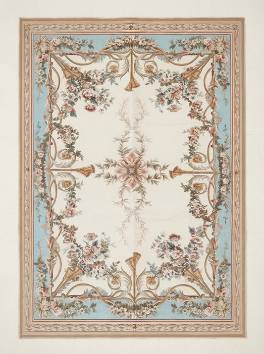 Rosalie Floral Rug – Turquoise