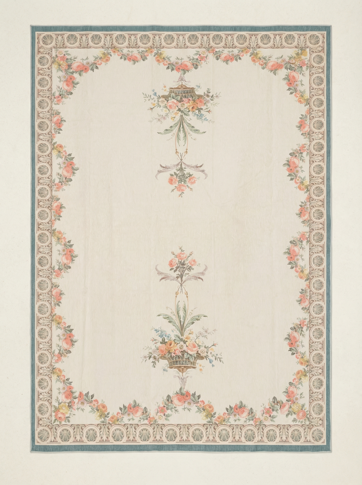 Classical Roses Green Rug