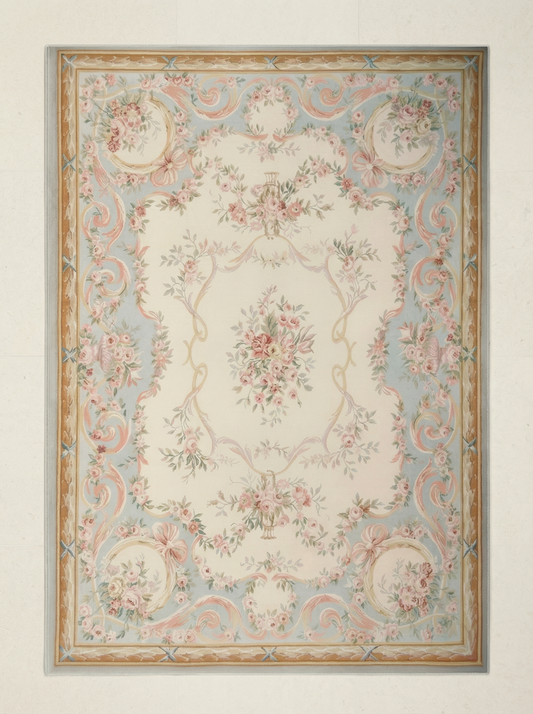 Rococo Floral Rug – Ivory