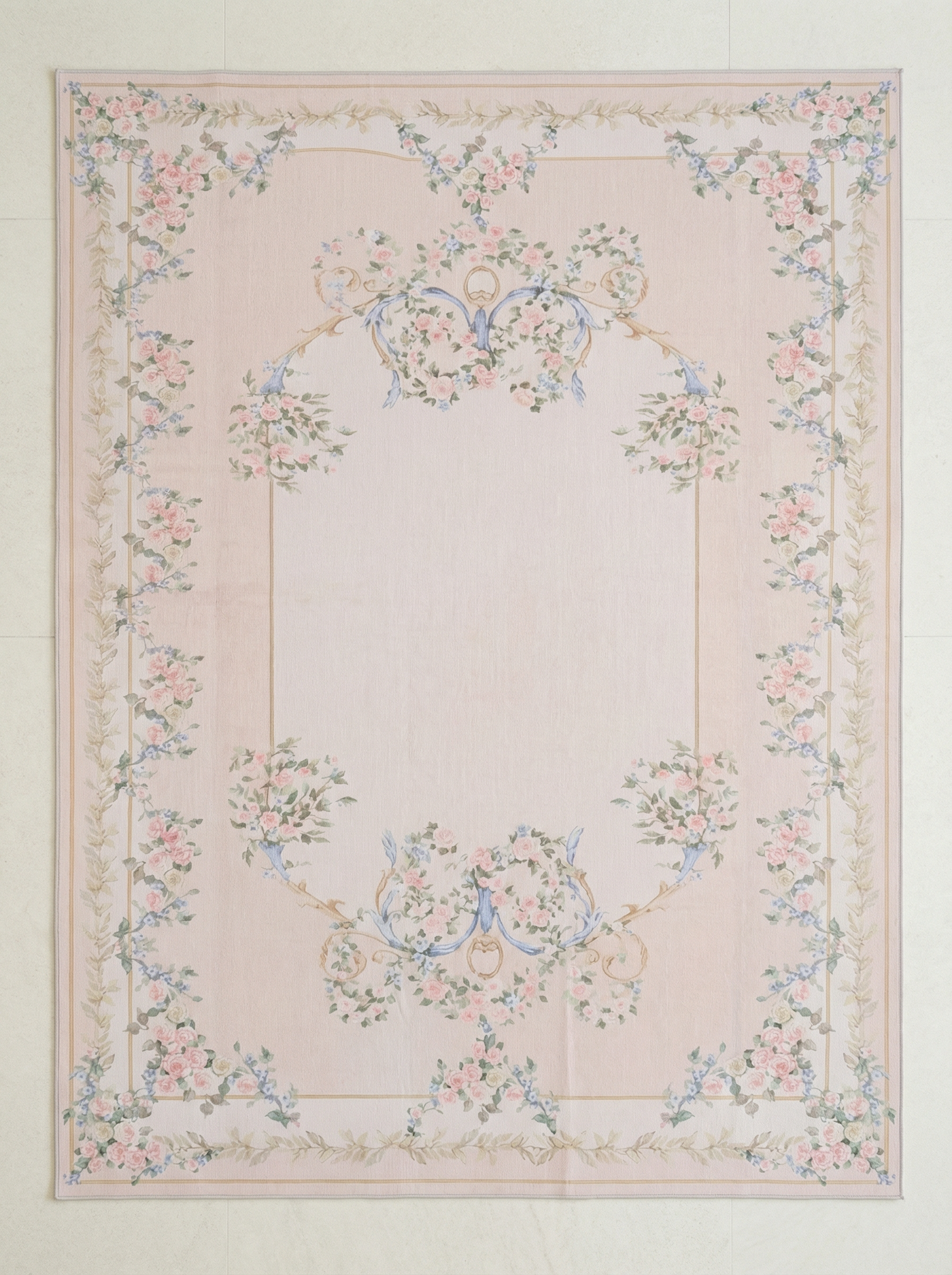 beige Floral Rug