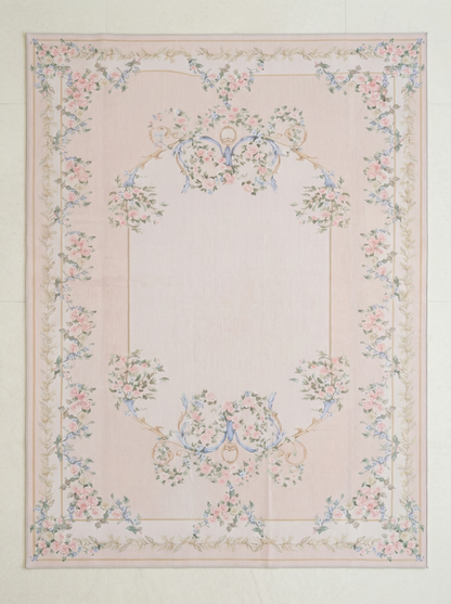 beige Floral Rug