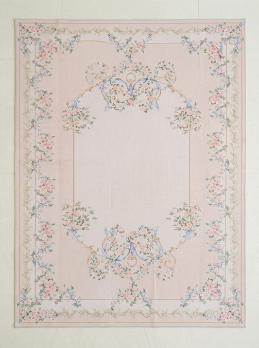 beige Floral Rug