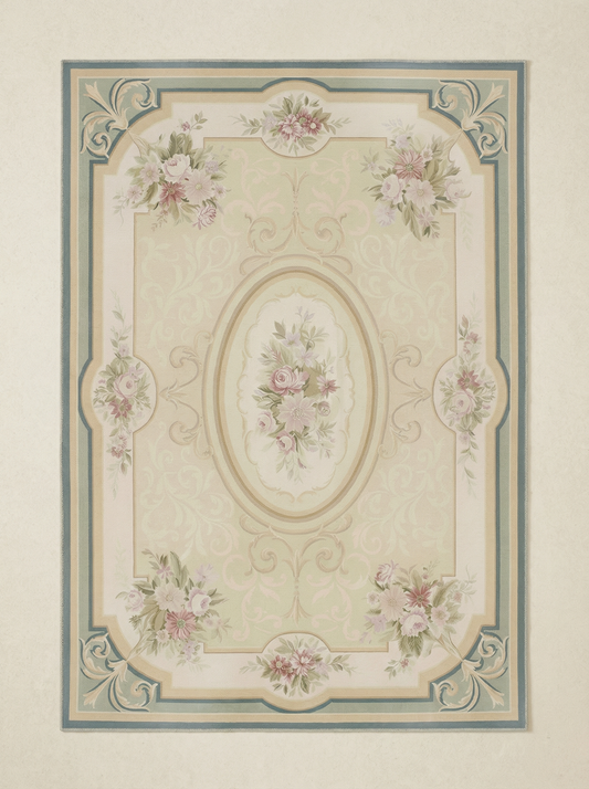 Pistache Rose Rug