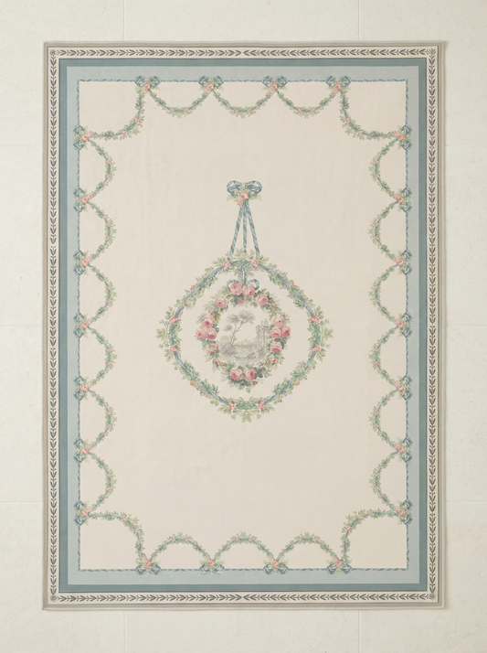 Classic Blue Roses Rug