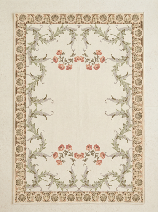 Beige and Green Rug